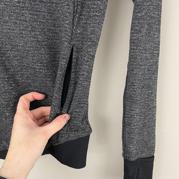 Lululemon Runderful 1/2 Zip Mini Check Pique Black Heathered Black Size 2 - Picture 4 of 7